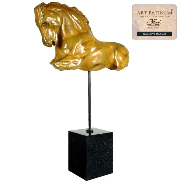 Beeld Paard op sokkel Atelier John Frel brons patineringen Amersfoort