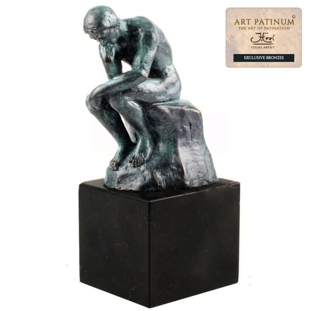 De Denker Bronzen beeld exclusieve brons uitvoering kleur groen Atelier John Frel