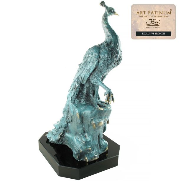 Bronzen beeld Pauw groot 50cm Atelier John Frel Unica