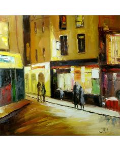 Schilderij Impressionisme Avond in Montmartre John Frel Art Unica