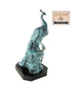 Bronzen beeld Pauw groot 50cm Atelier John Frel Unica