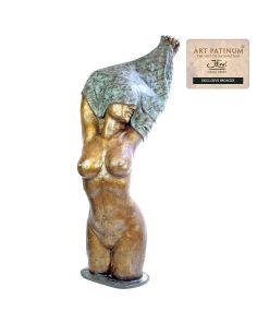 Bronzen beeld Tentation vrouw naakt 100cm exclusieve John Frel patina